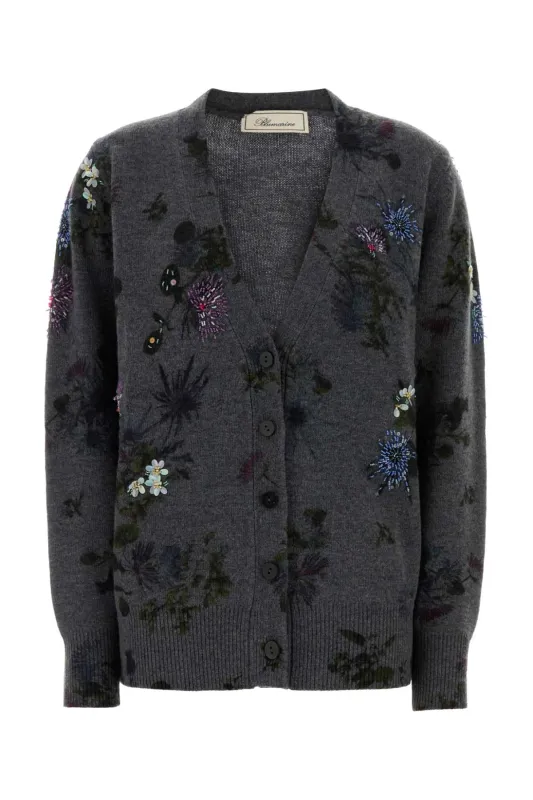 PRINTED WOOL BLEND OVERSIZE CARDIGAN made by Blumarine