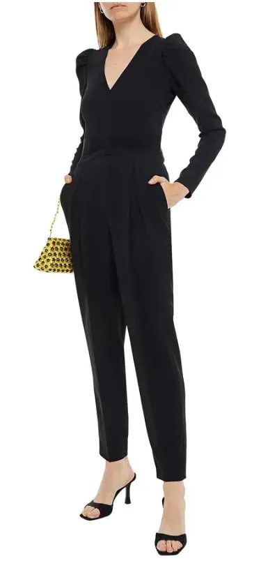 Pleated stretch-crepe jumpsuit sold by Lord & Taylor