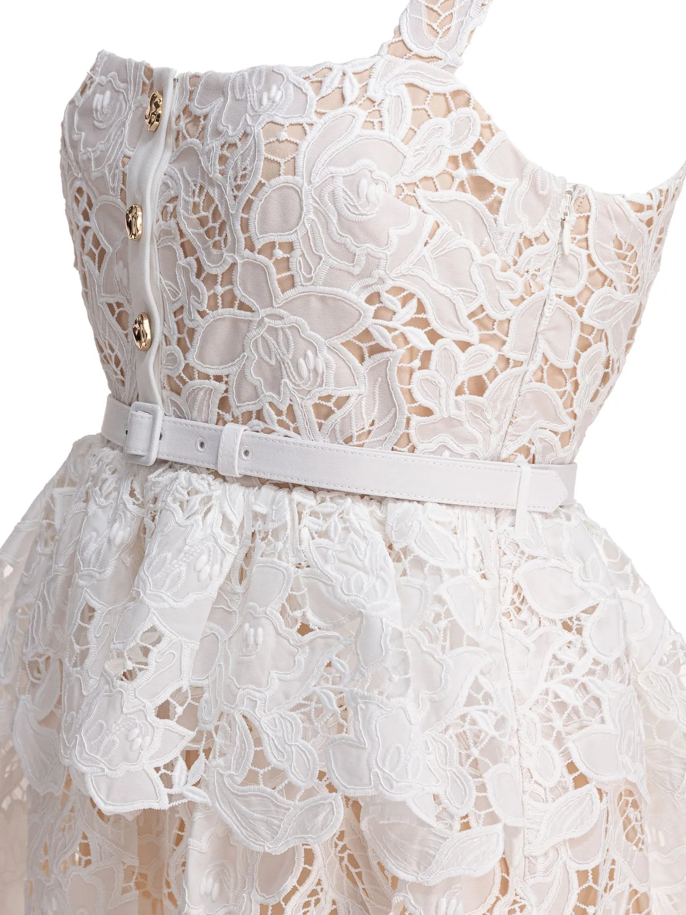 LACE RUFFLE MINI DRESS sold by Lord & Taylor product image thumbnail 4