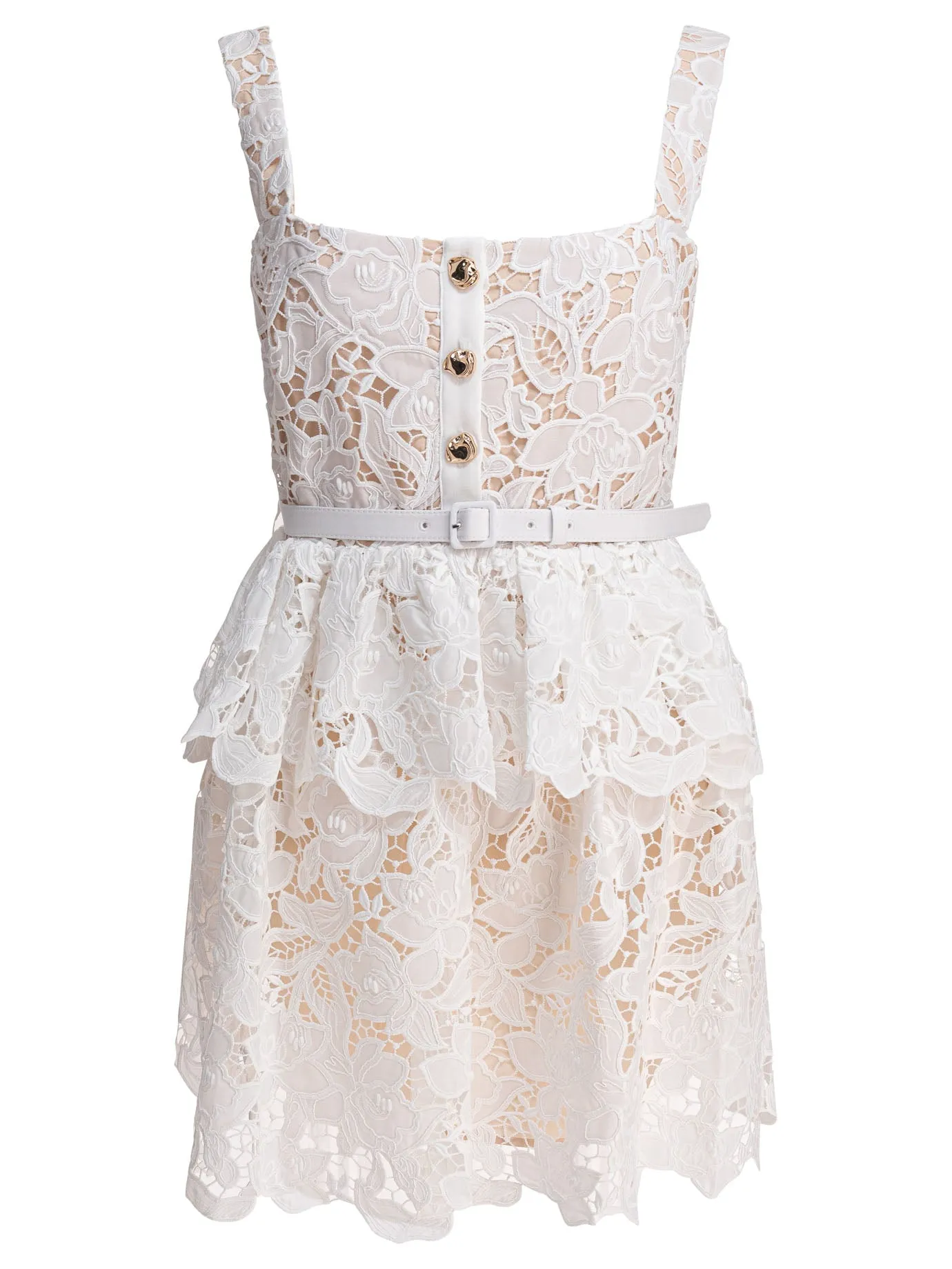 LACE RUFFLE MINI DRESS sold by Lord & Taylor