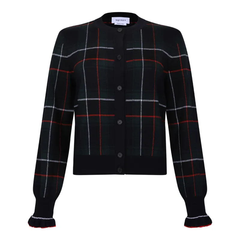 NAVY GREEN RED WOOL made by Alexander McQueen