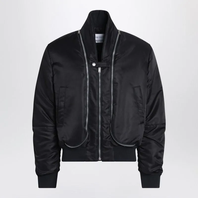 BLACK POLYAMIDE COAT made by Alexander McQueen