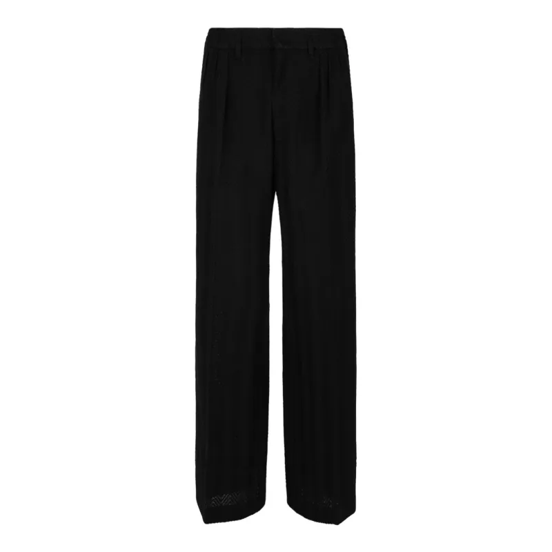 BLACK COTTON-VISCOSE TROUSERS made by Missoni