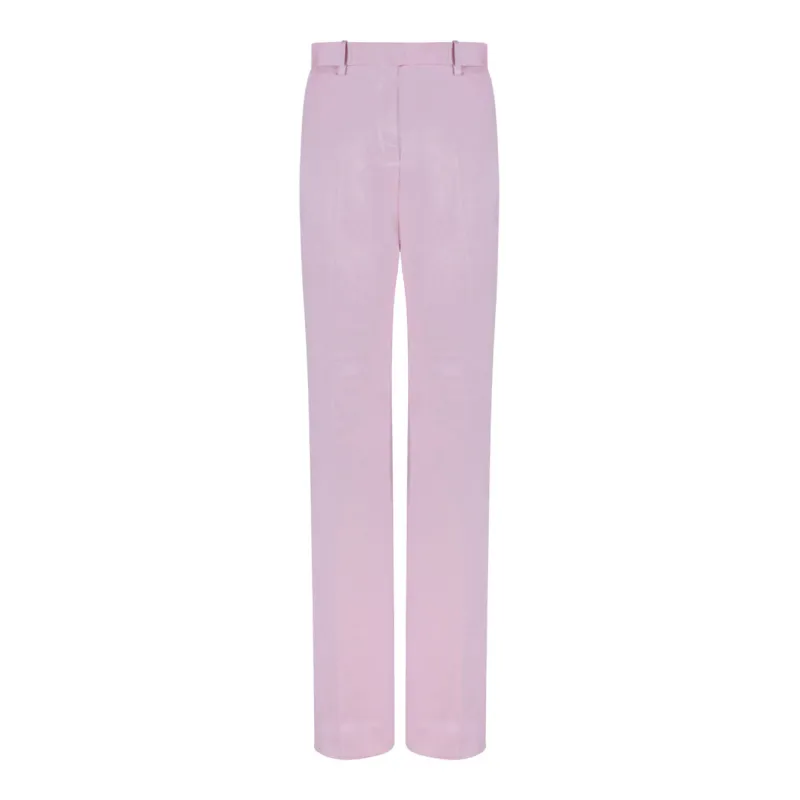ORCHID PINK COTTON-SILK TROUSERS sold by Lord & Taylor