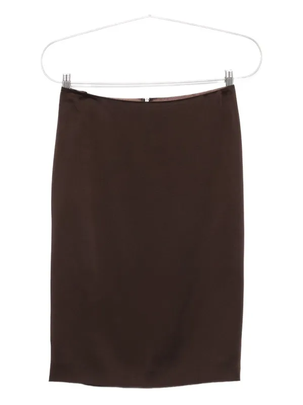 DEEP BROWN SILK-LINED SKIRT sold by Lord & Taylor