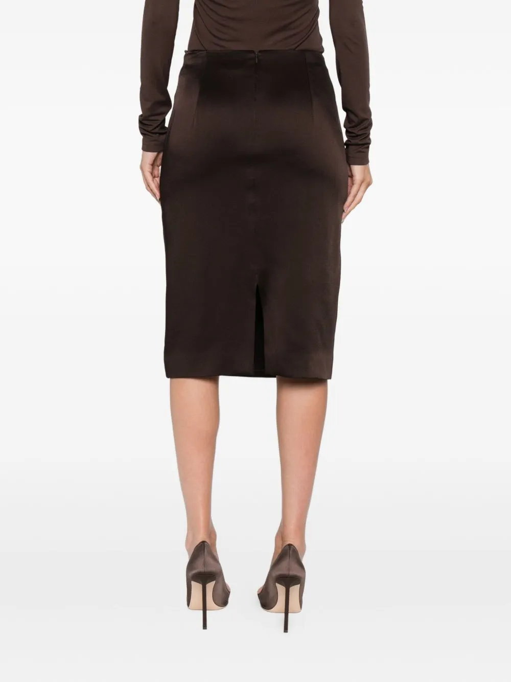 DEEP BROWN SILK-LINED SKIRT sold by Lord & Taylor product image thumbnail 5