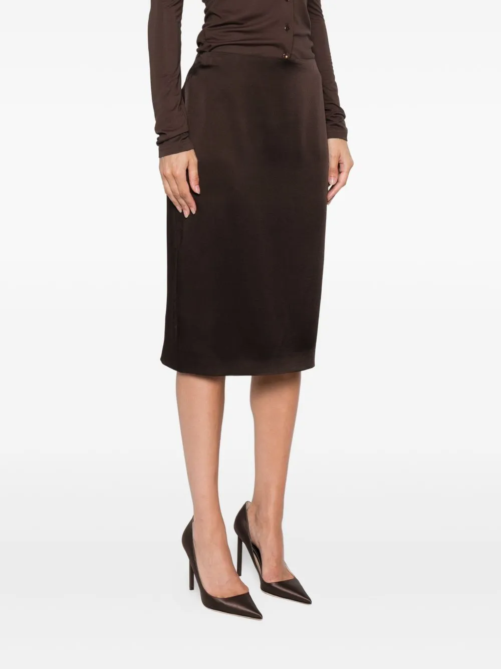 DEEP BROWN SILK-LINED SKIRT sold by Lord & Taylor product image thumbnail 2