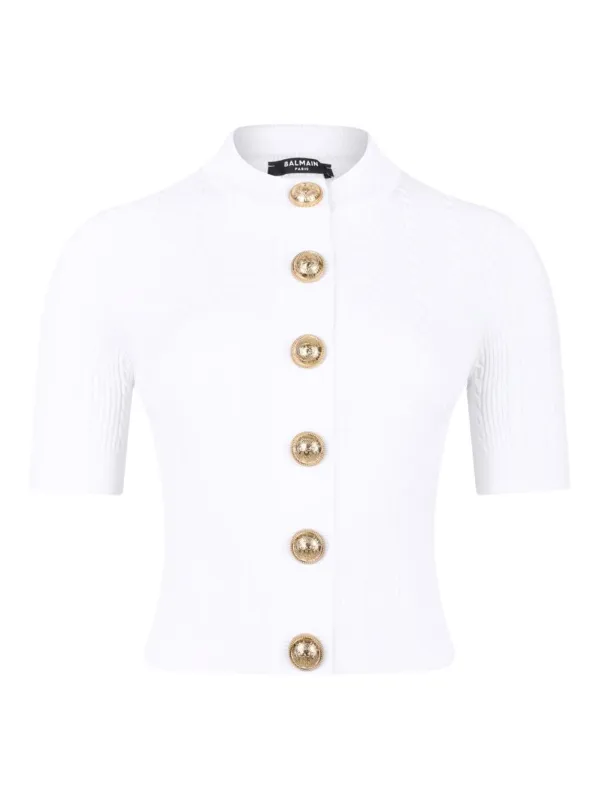 WHITE VISCOSE SWEATER made by Balmain