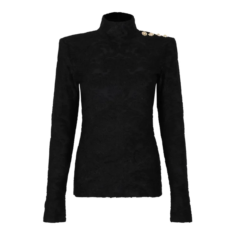 BLACK VISCOSE-POLYESTER TOP sold by Lord & Taylor