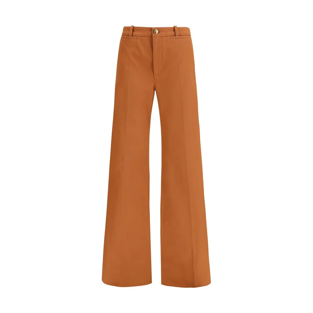 Brown Cotton Flared Pants sold by Lord & Taylor