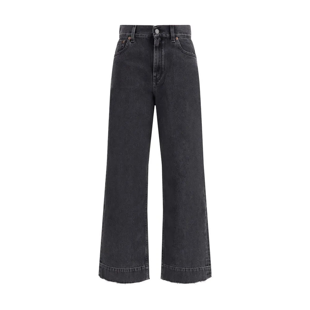 Black Cotton Cropped Jeans sold by Lord & Taylor