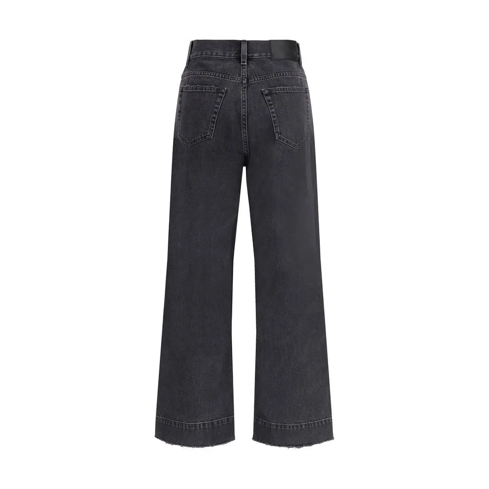 Black Cotton Cropped Jeans sold by Lord & Taylor product image thumbnail 2