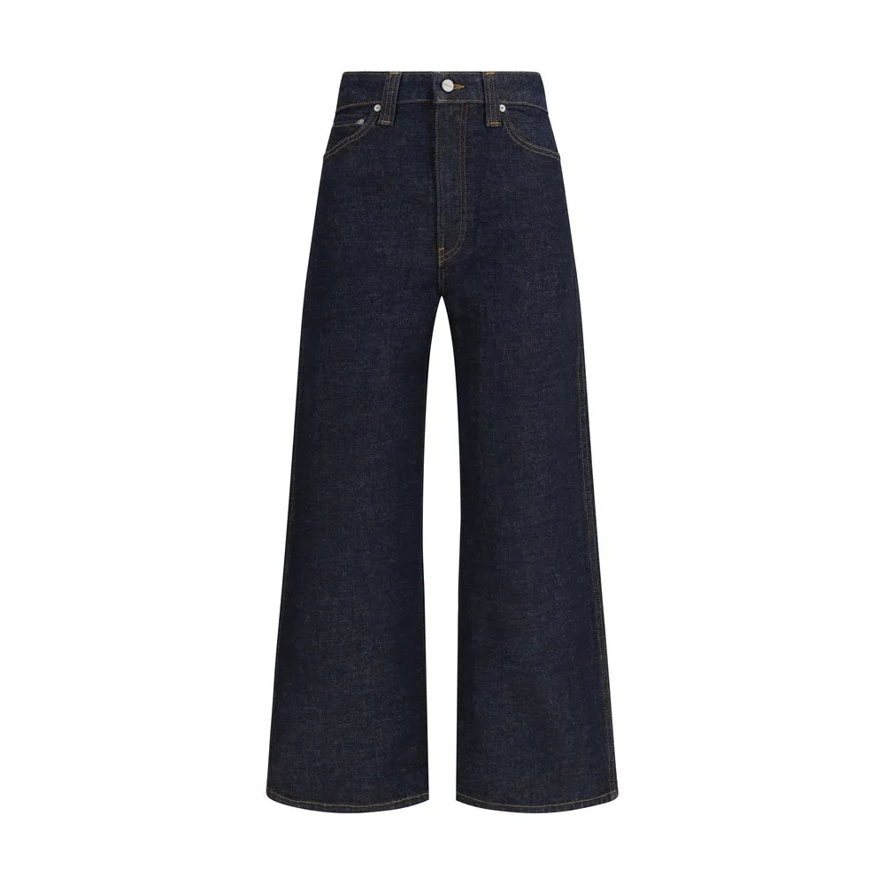 Blue Cotton Straight-Leg Jeans sold by Lord & Taylor