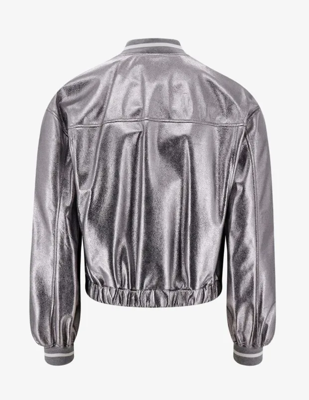 Metallic Zipped Bomber Jacket sold by Lord & Taylor product image thumbnail 3