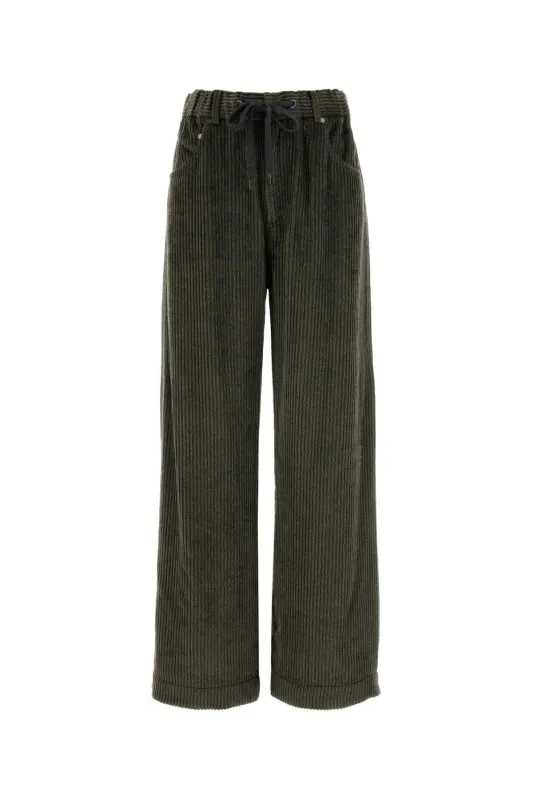ARMY GREEN CORDUROY WIDE-LEG PANT sold by Lord & Taylor