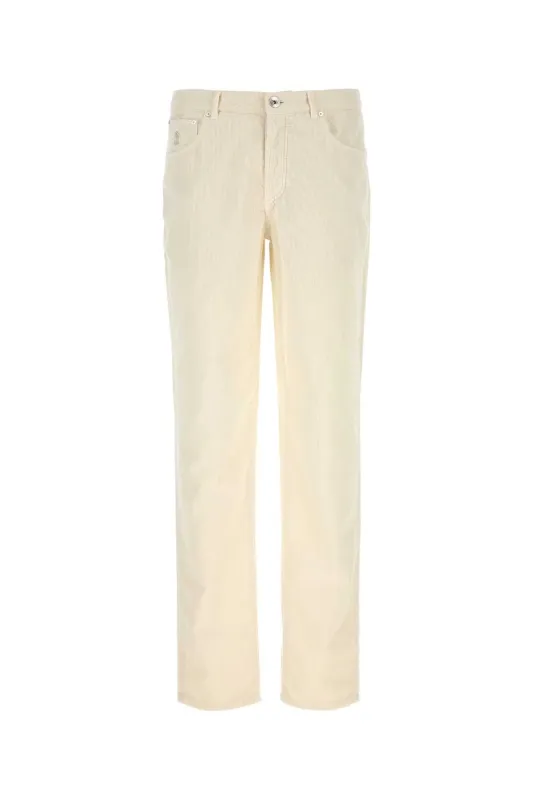 IVORY CORDUROY PANT made by Brunello Cucinelli