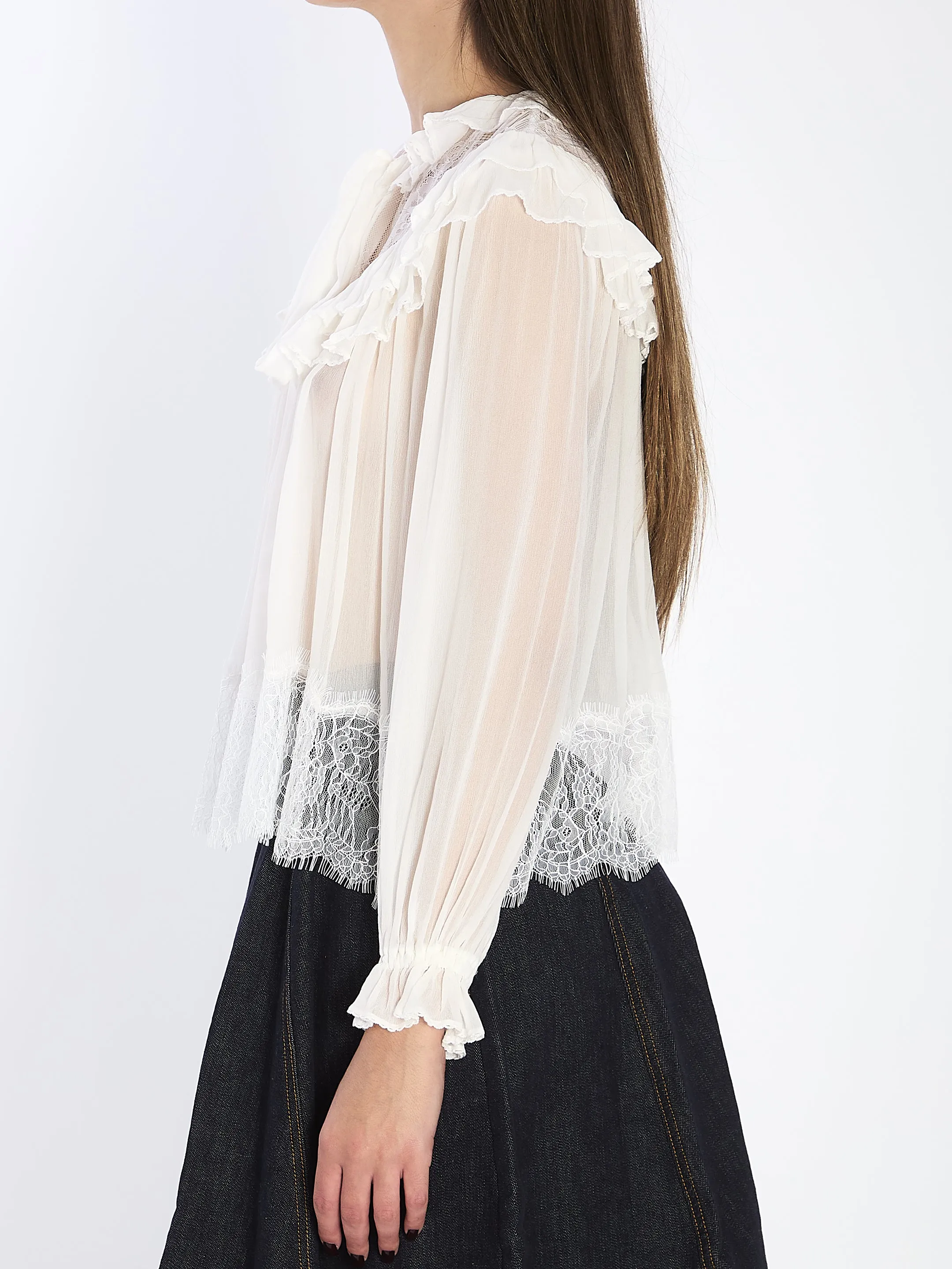 GEORGETTE LACE BLOUSE sold by Lord & Taylor product image thumbnail 3