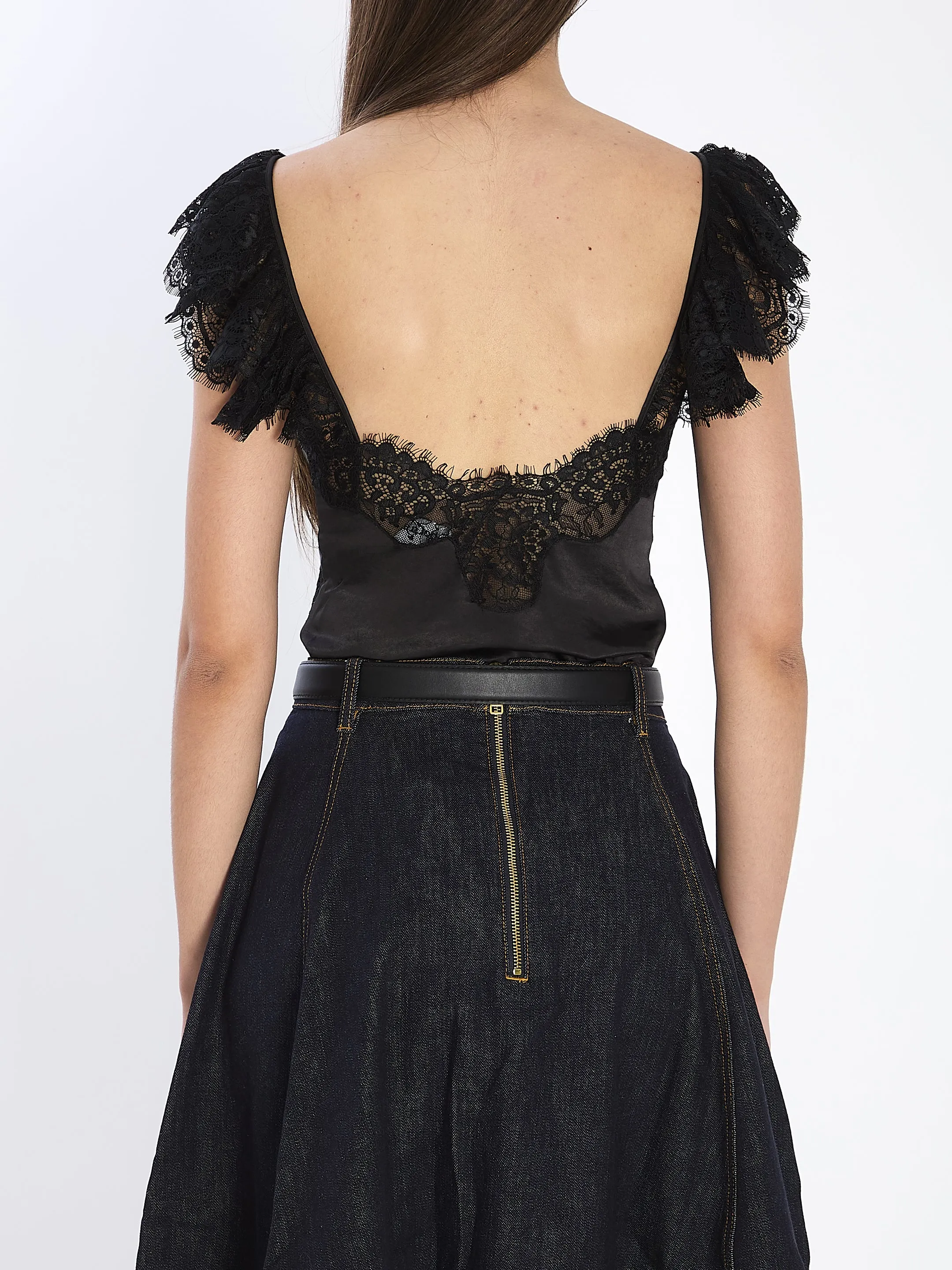 SATIN LACE TOP sold by Lord & Taylor product image thumbnail 4