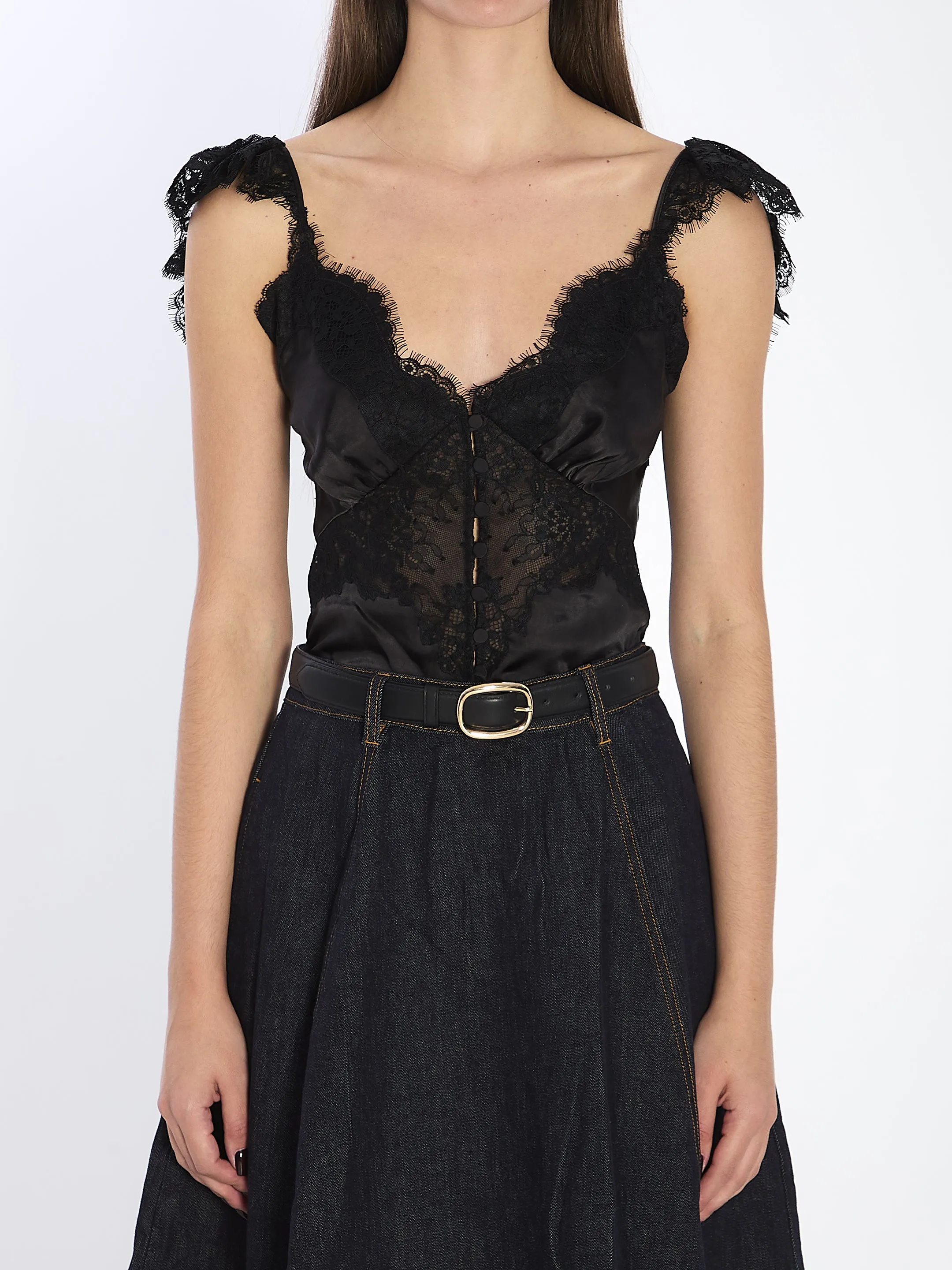 SATIN LACE TOP sold by Lord & Taylor