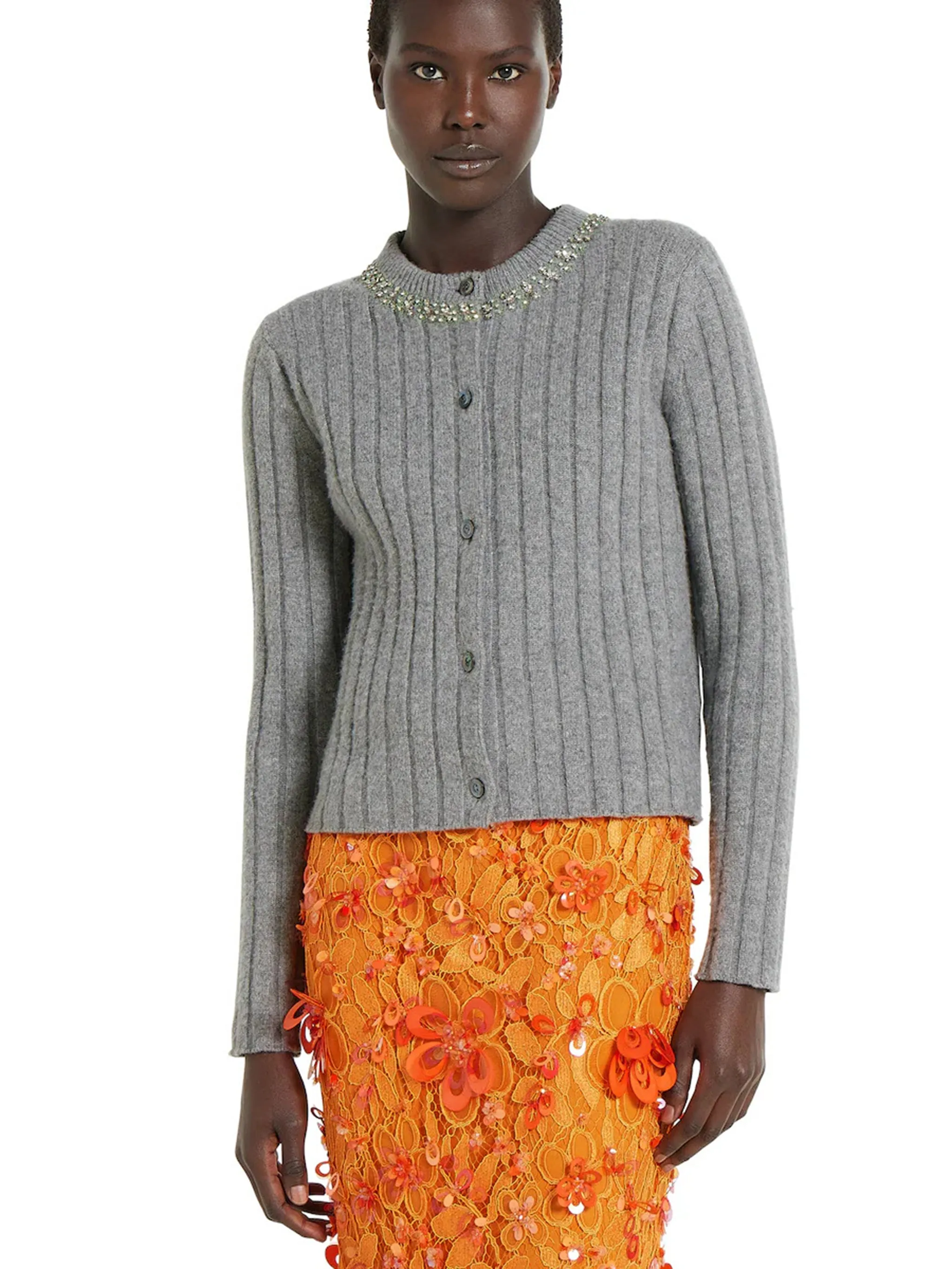 RIB SOFT WOOL AND CASHMERE CARDIGAN sold by Lord & Taylor product image thumbnail 3