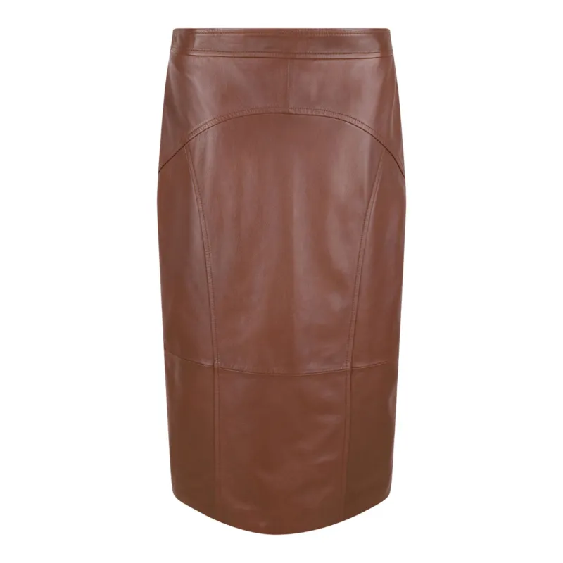 BROWN CALF LEATHER SKIRT sold by Lord & Taylor