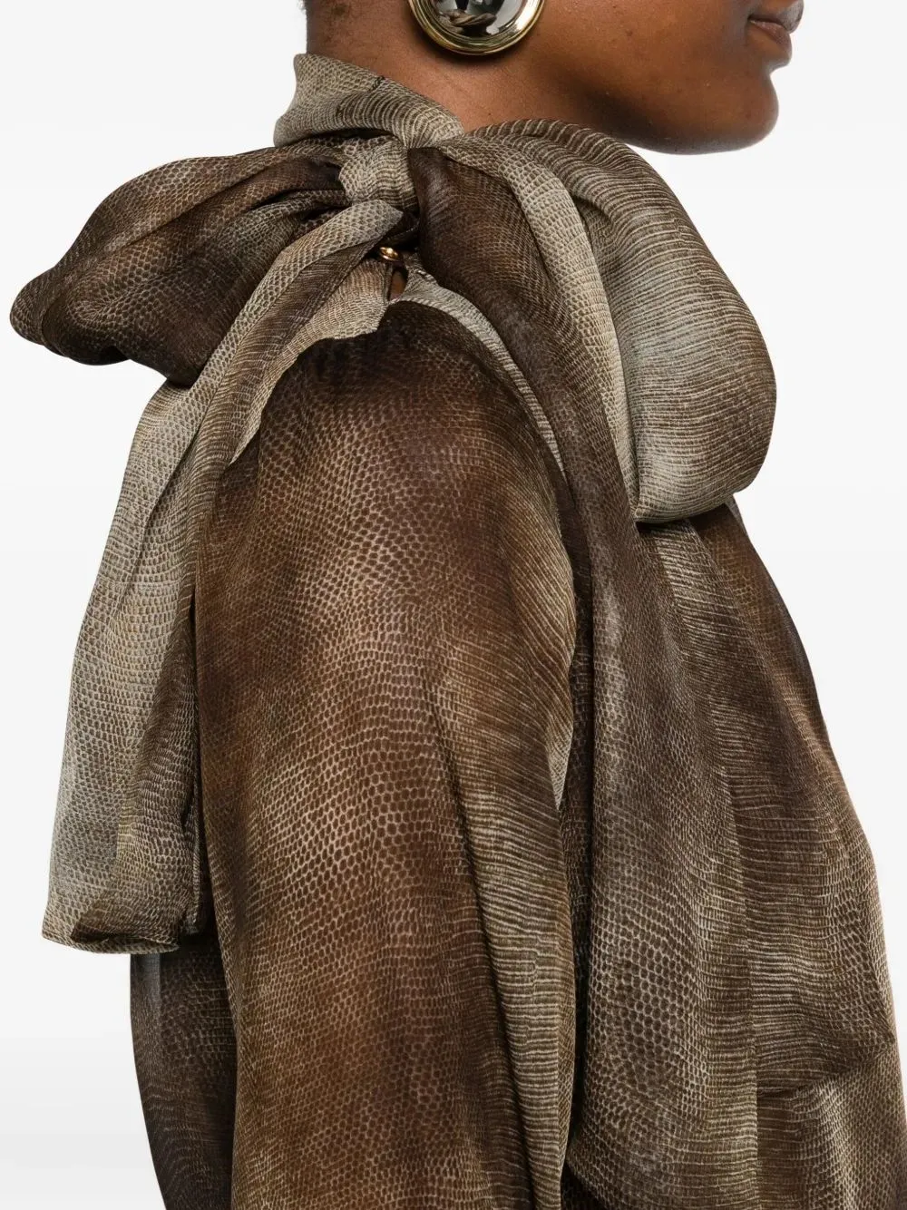 CHIFFON BLOUSE WITH PYTHON PRINT sold by Lord & Taylor product image thumbnail 5