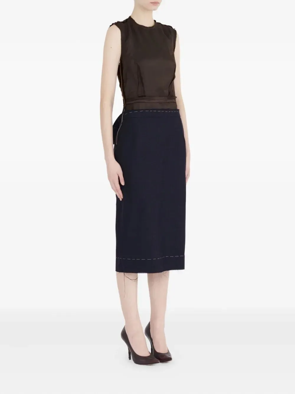 BLUE CHOCOLATE POLY-WOOL DRESS sold by Lord & Taylor product image thumbnail 3