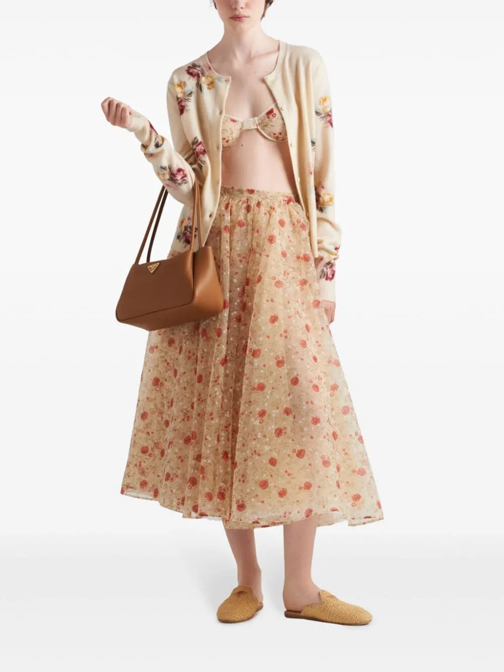 POPPY PRINT NYLONETTE MIDI SKIRT sold by Lord & Taylor product image thumbnail 2
