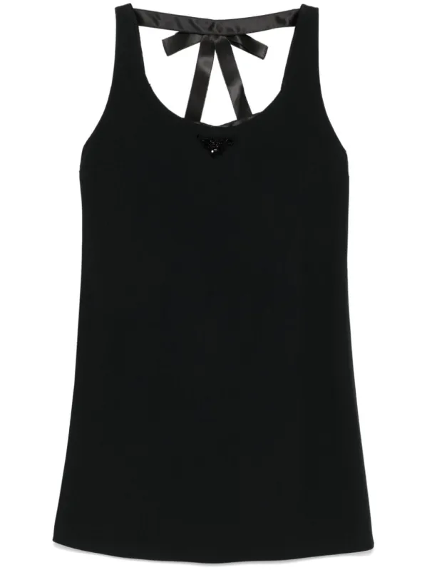 BOW DETAILING CREPE MINI DRESS made by Prada