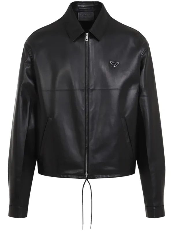 LEATHER ZIPPER JACKET made by Prada