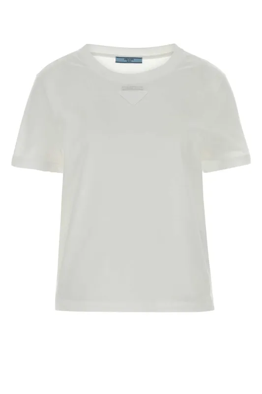 COTTON JERSEY T-SHIRT WITH SHAPEABLE HEM made by Prada