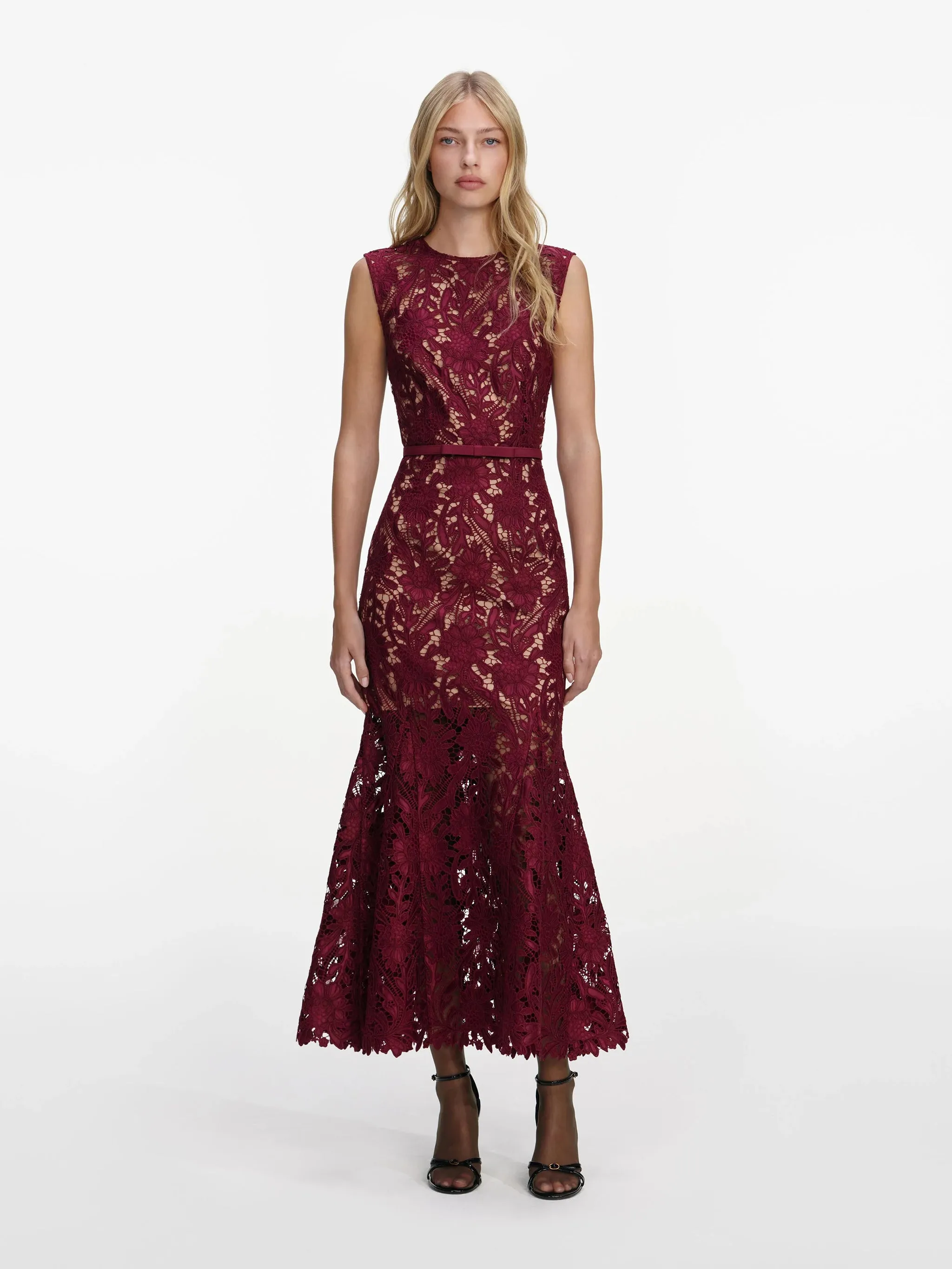 GUIPURE LACE MIDI DRESS sold by Lord & Taylor