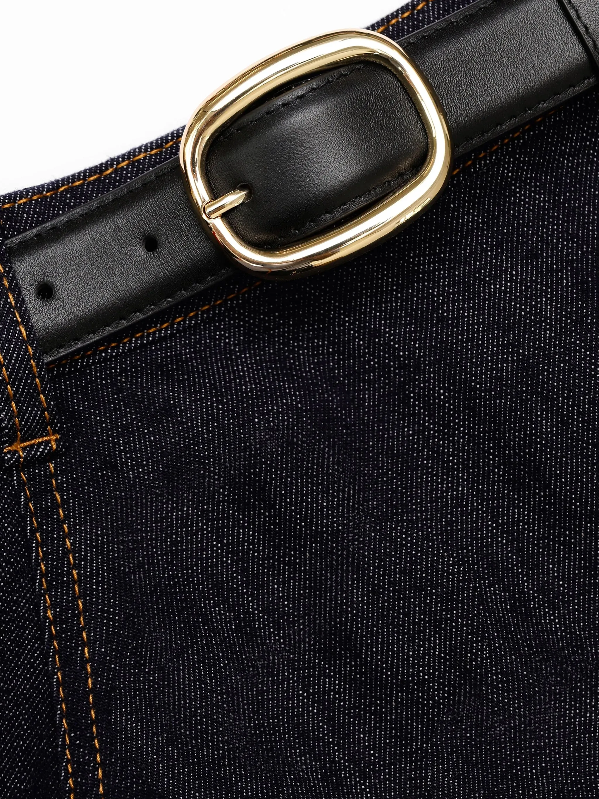 DENIM FLARED MIDI SKIRT sold by Lord & Taylor product image thumbnail 5