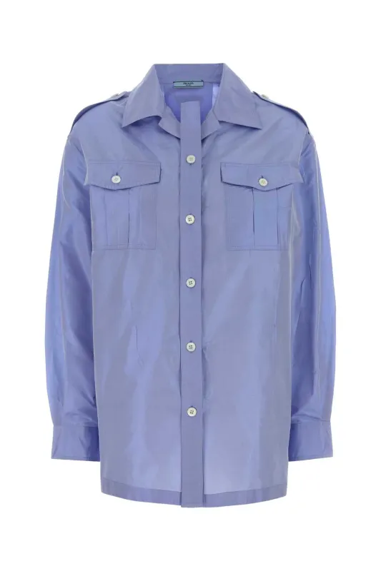 LIGHT-BLUE TAFFETA SHIRT sold by Lord & Taylor