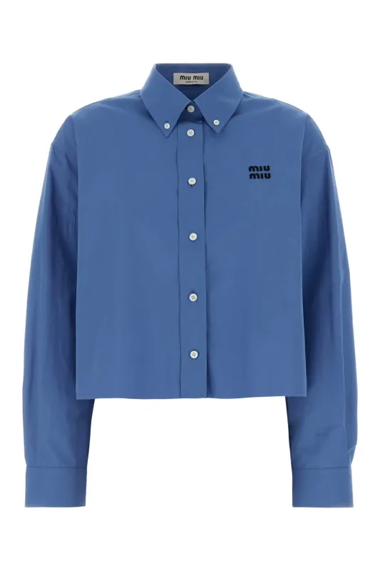 CERULEAN BLUE POPLIN OVERSIZE SHIRT sold by Lord & Taylor