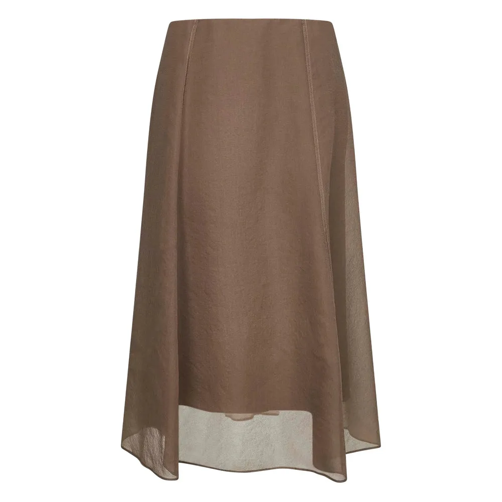 Brown Silk Flared Skirt sold by Lord & Taylor product image thumbnail 2