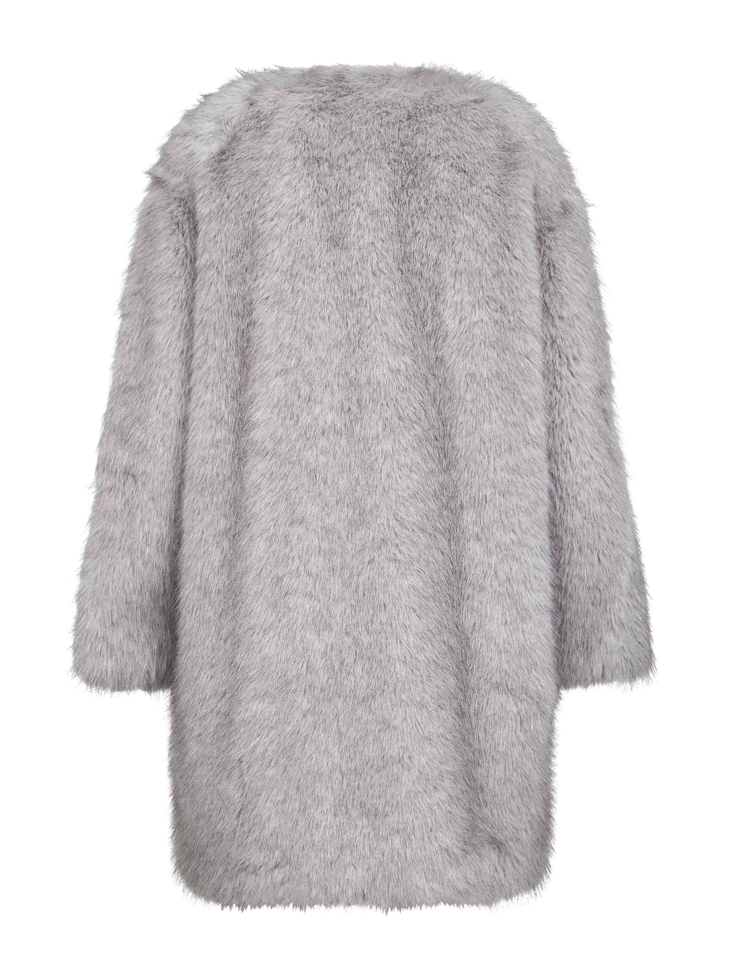 Grey Faux Fur-Effect Coat sold by Lord & Taylor product image thumbnail 2