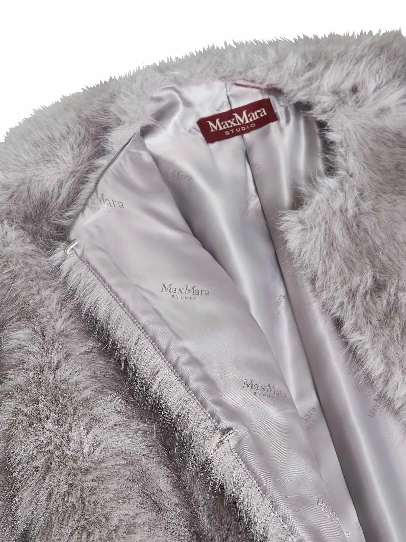 Grey Faux Fur-Effect Coat sold by Lord & Taylor product image thumbnail 3