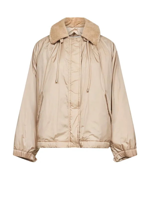 Beige Reversible Hooded Windbreaker made by MaxMara
