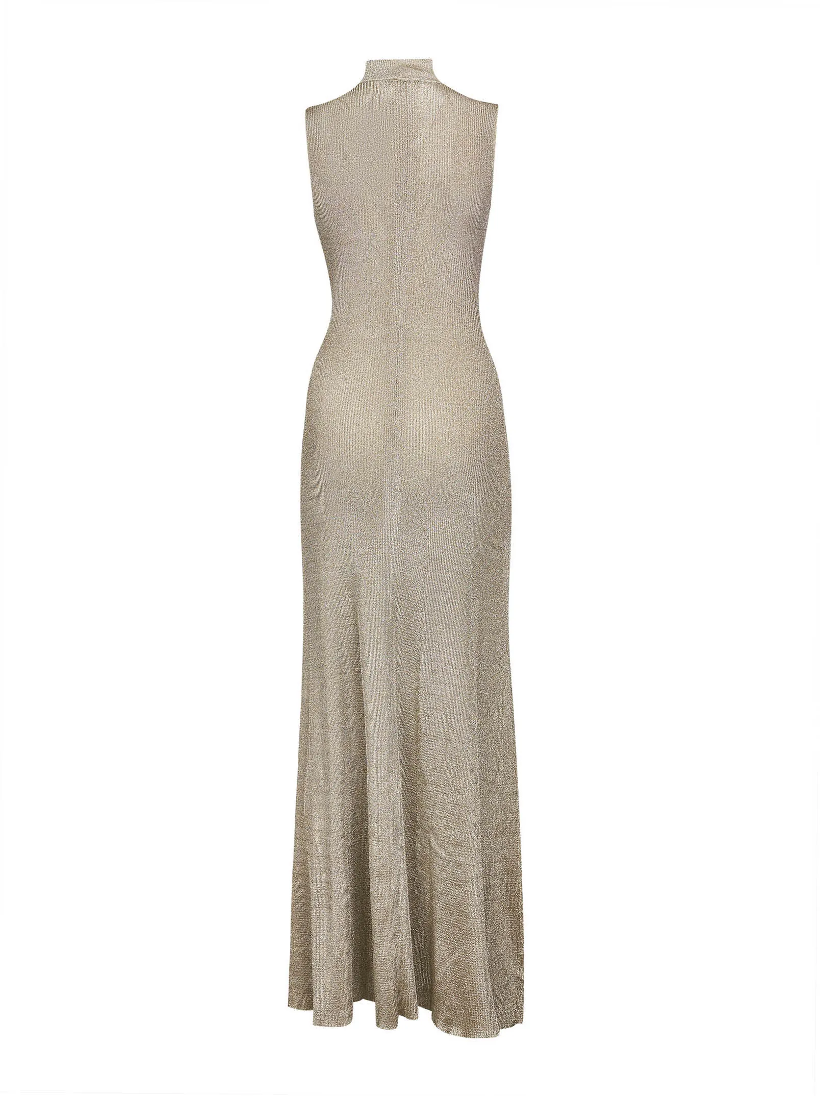 Gold Lurex Ribbed Knit Maxi Dress sold by Lord & Taylor product image thumbnail 2