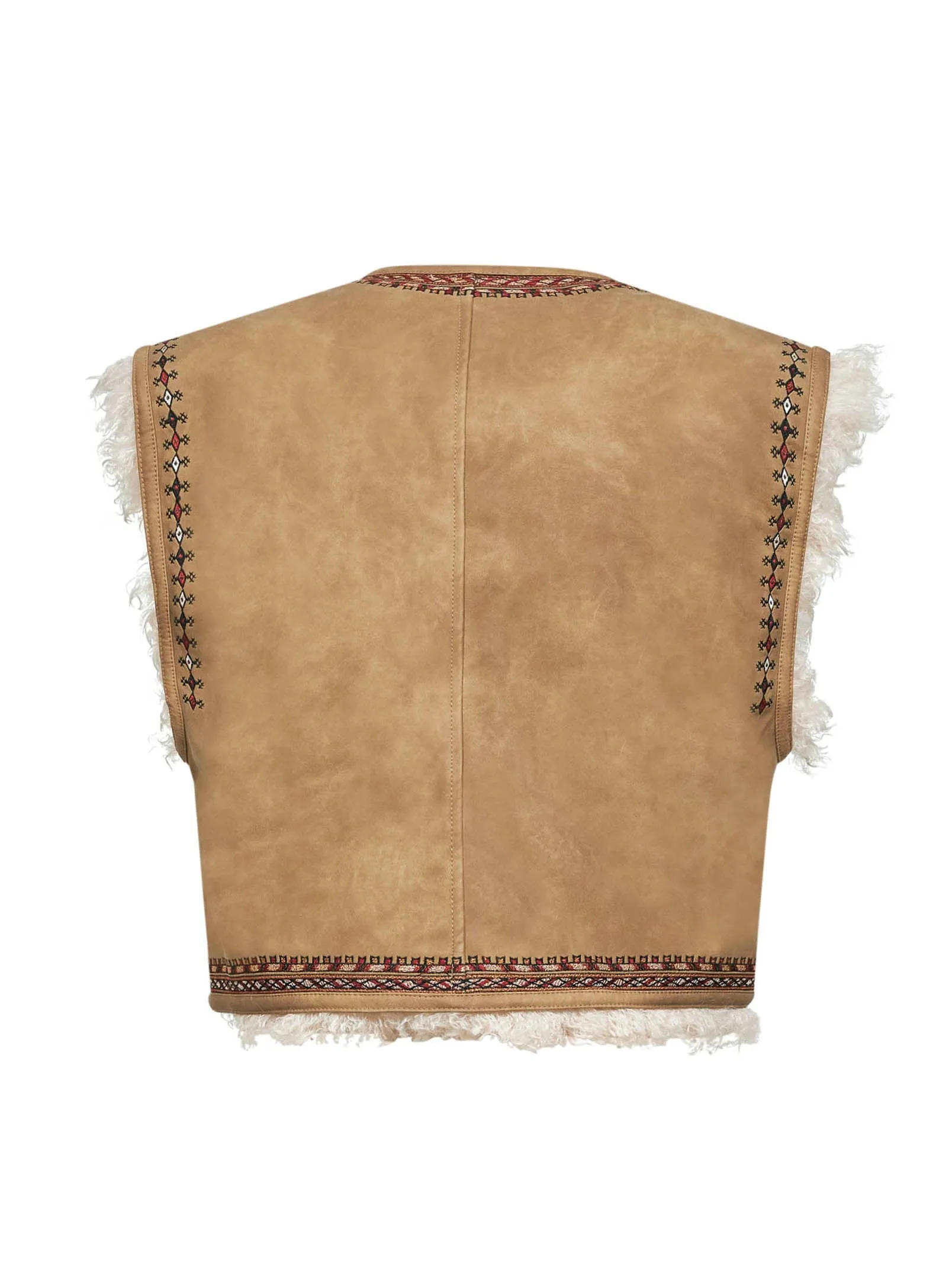 Beige Shearling-Effect Embroidered Vest sold by Lord & Taylor product image thumbnail 2