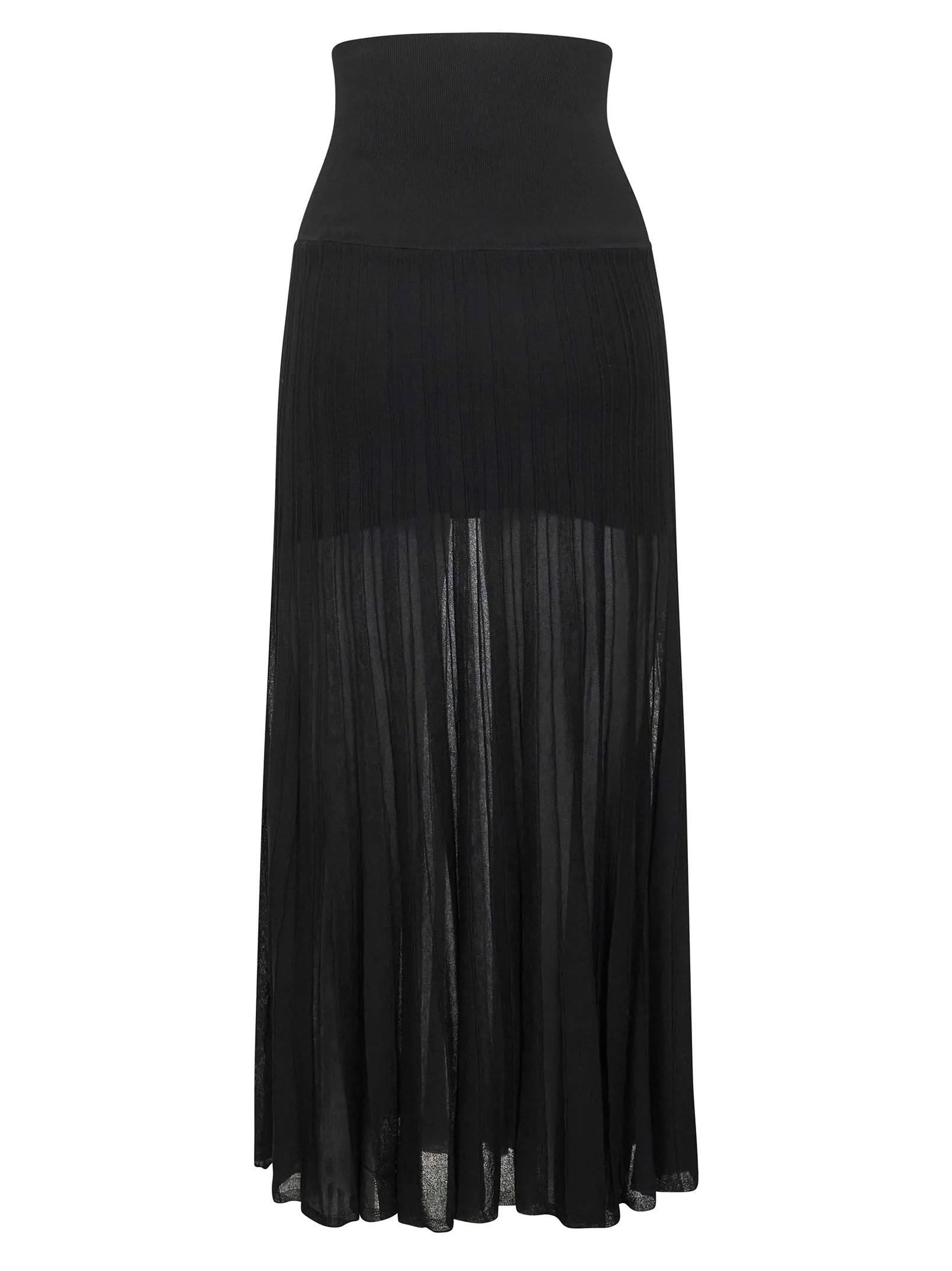Black Pleated Crepe-Knit Long Skirt sold by Lord & Taylor product image thumbnail 2