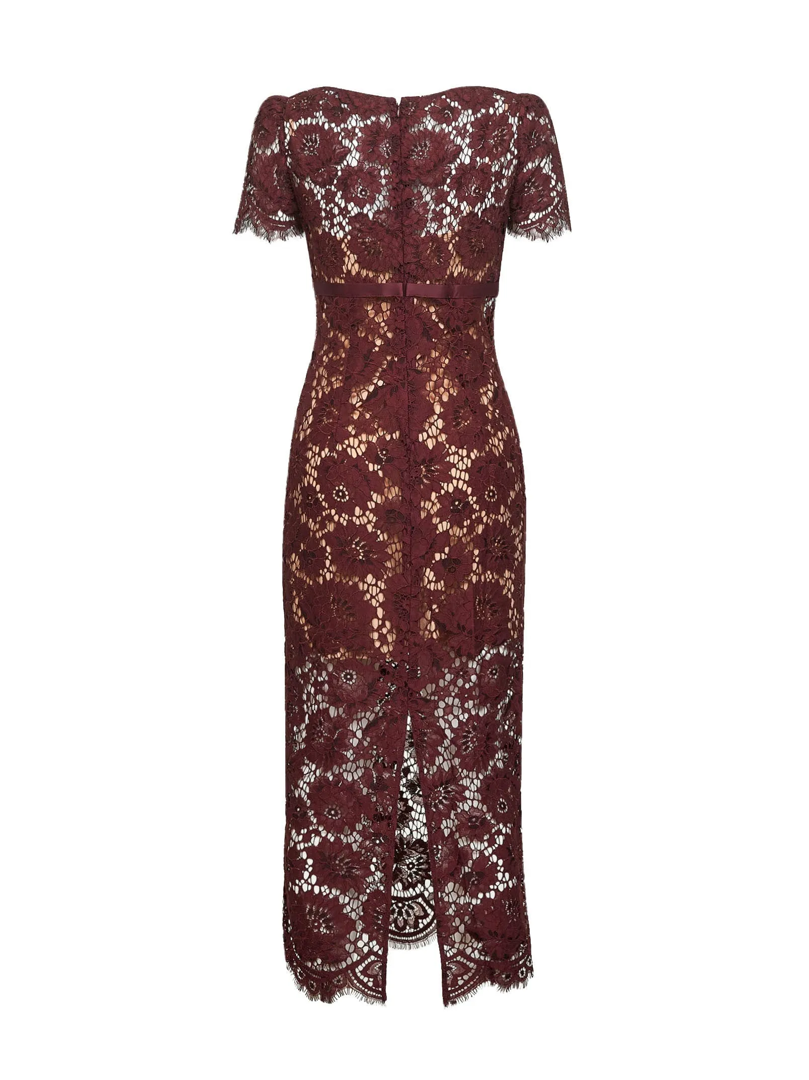Floral Lace Midi Dress in Burgundy sold by Lord & Taylor product image thumbnail 2