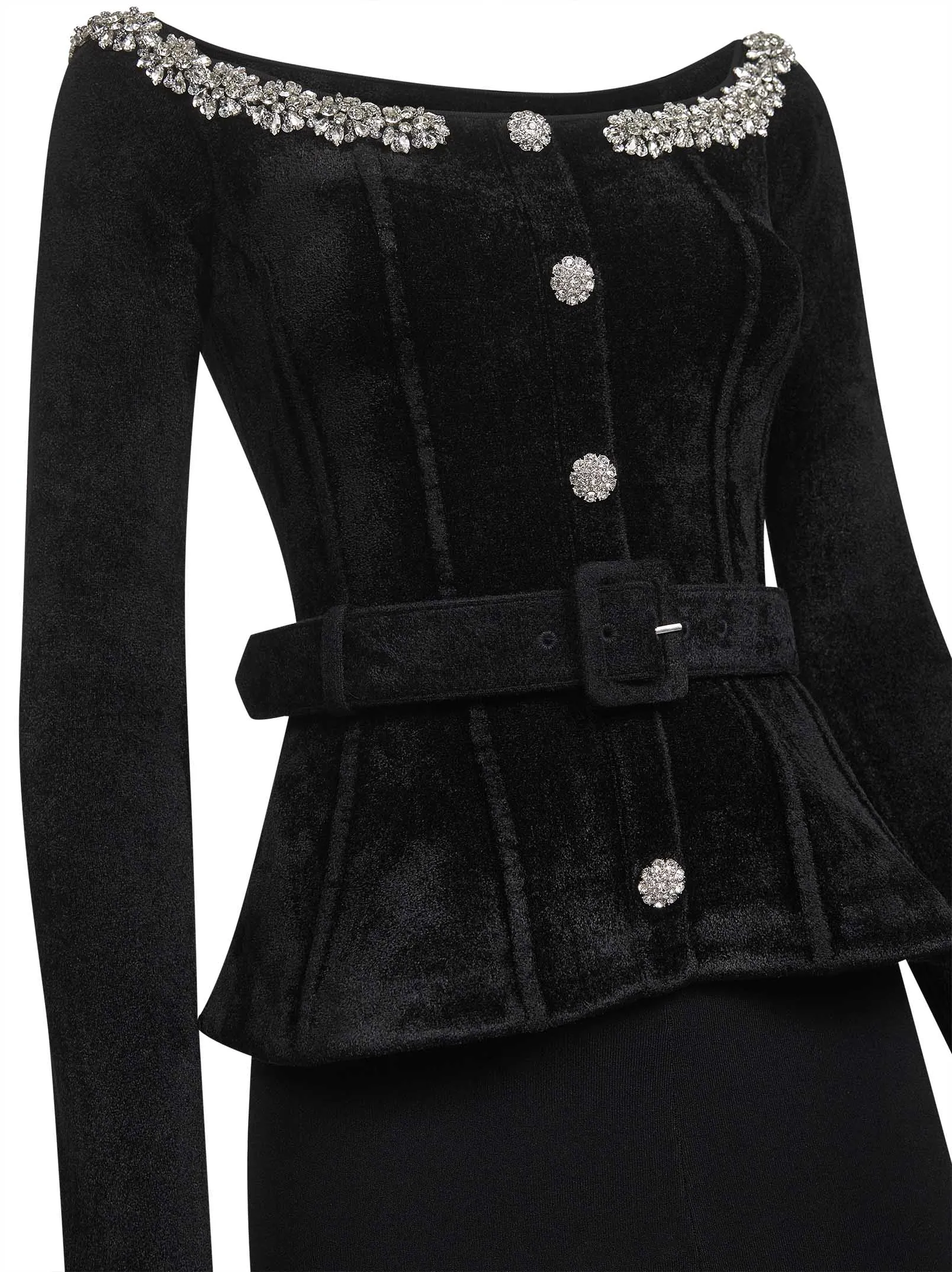 Black Chenille Midi Dress with Crystal Trim sold by Lord & Taylor product image thumbnail 3