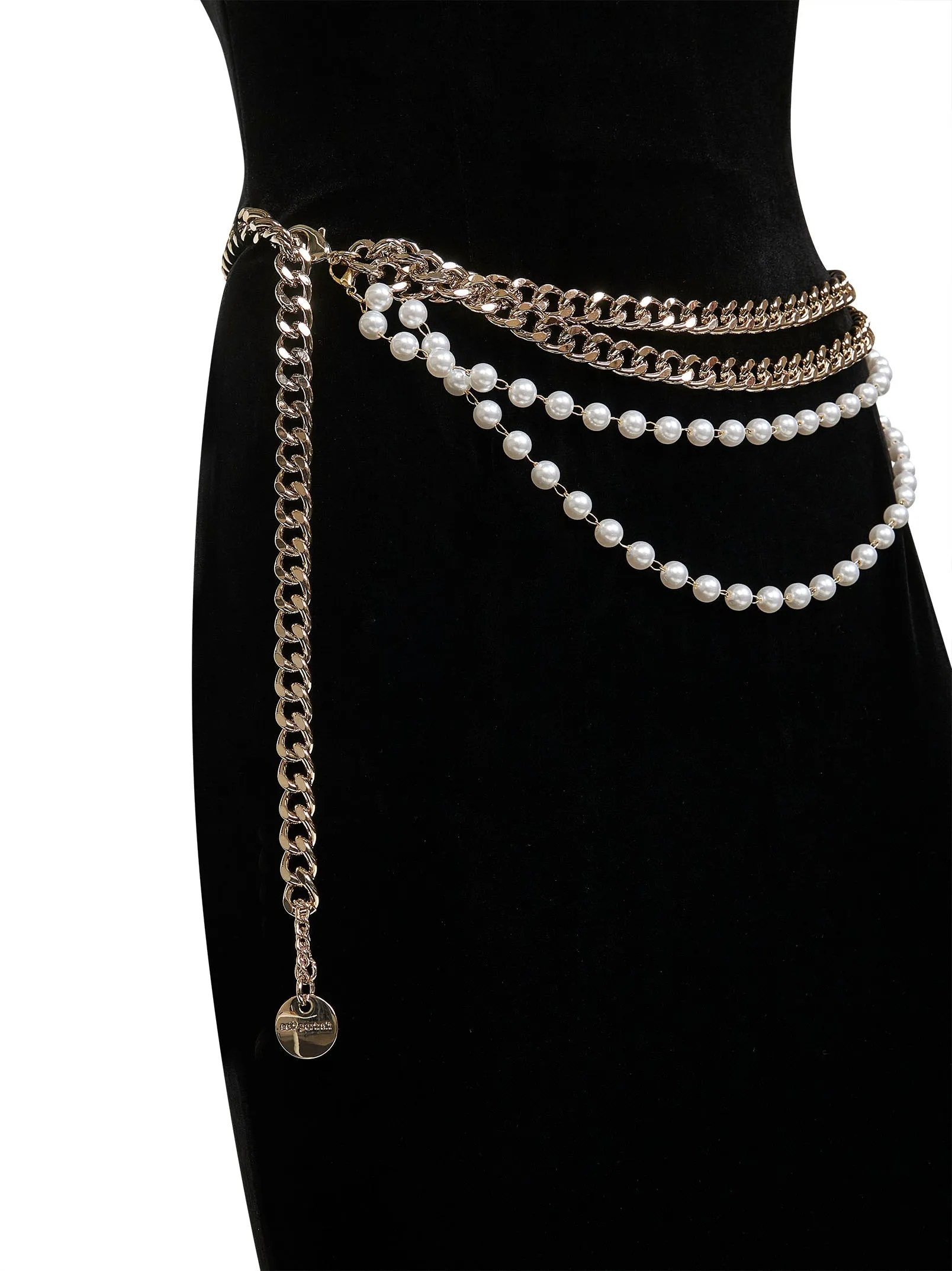 Black Stretch Velvet Chain-Belt Dress sold by Lord & Taylor product image thumbnail 3