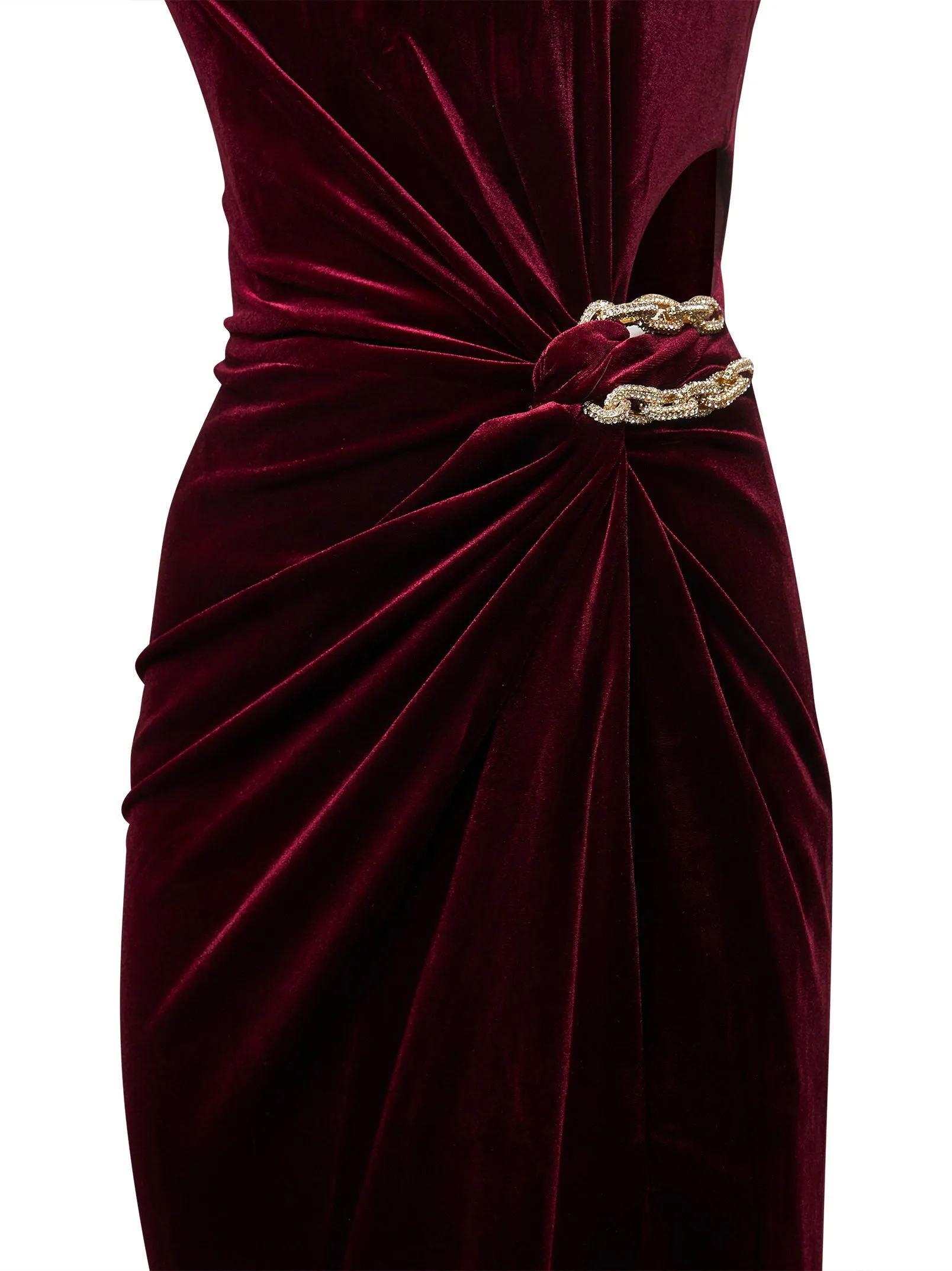 Burgundy Stretch Velvet Bandeau Dress sold by Lord & Taylor product image thumbnail 3