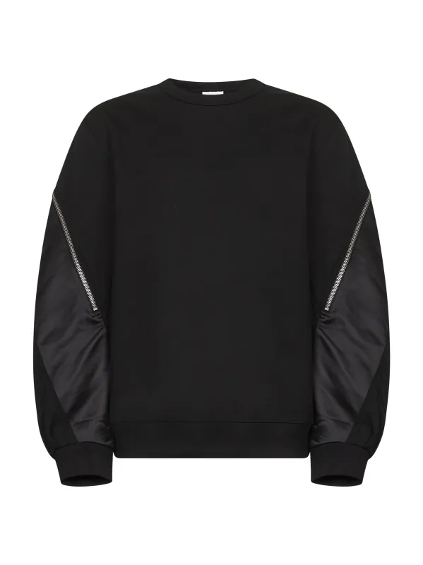 Black Panel Crewneck Sweatshirt sold by Lord & Taylor