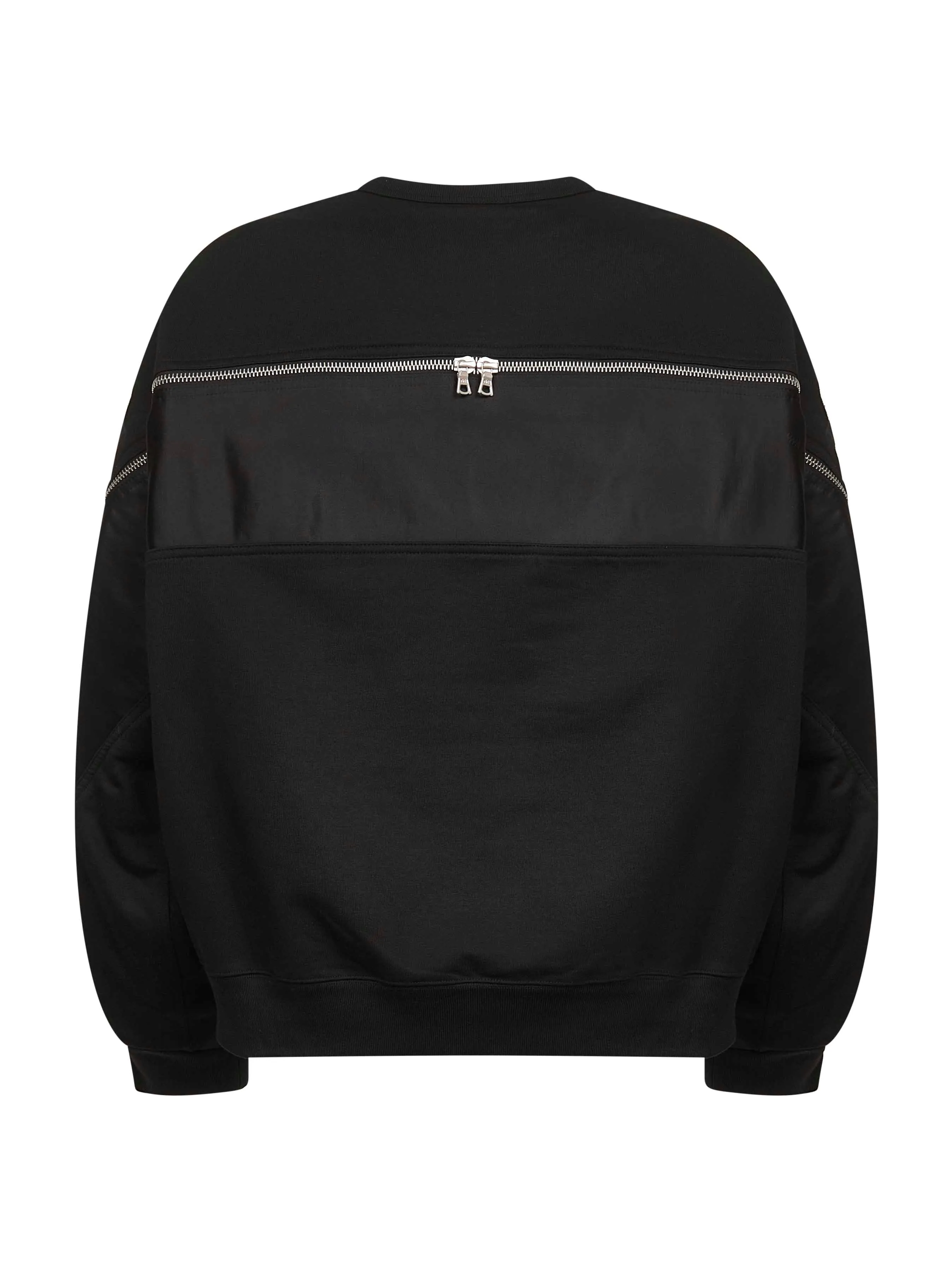 Black Panel Crewneck Sweatshirt sold by Lord & Taylor product image thumbnail 2