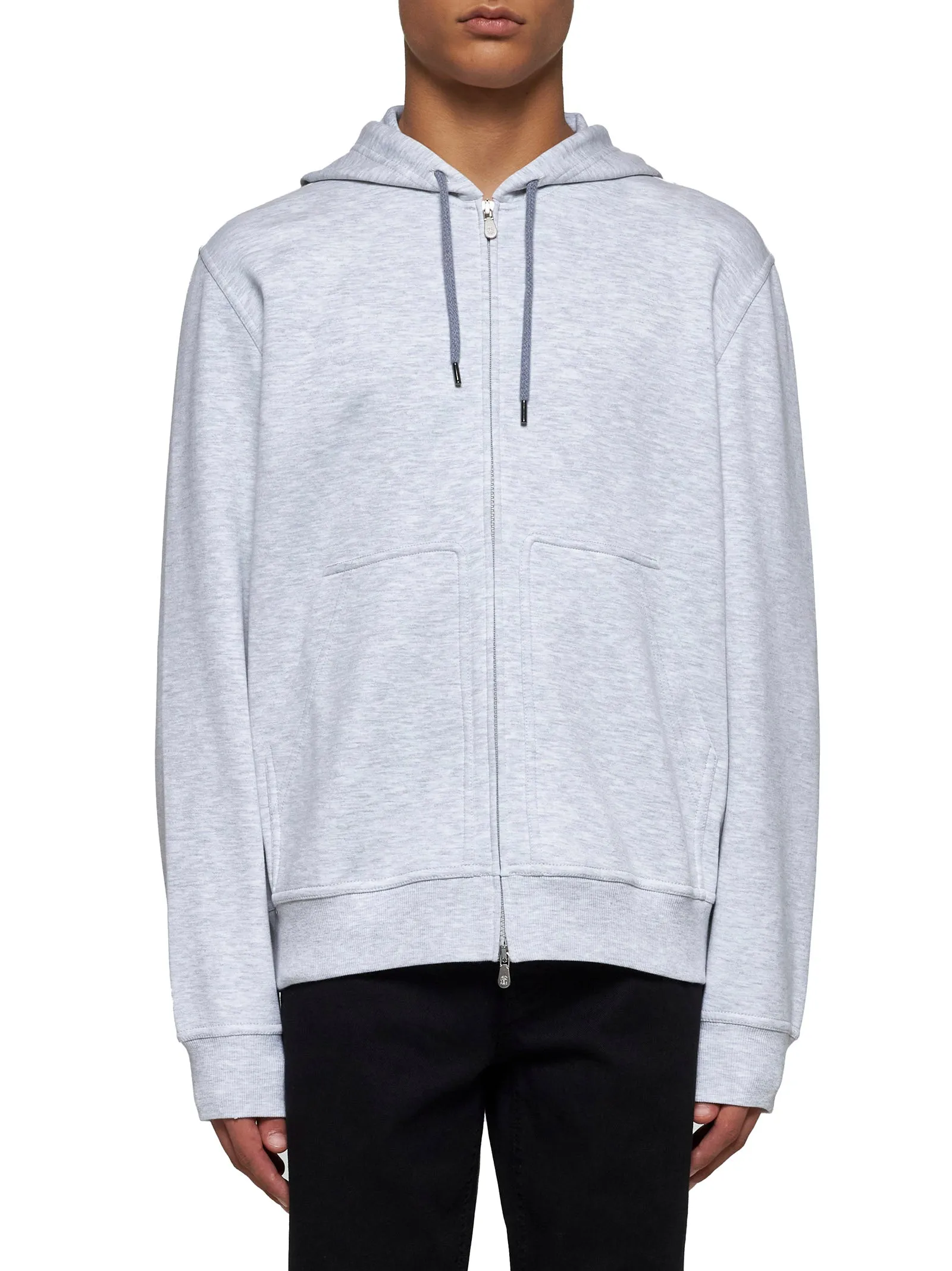Cotton-Cashmere Zip Hoodie in Ivory sold by Lord & Taylor product image thumbnail 2