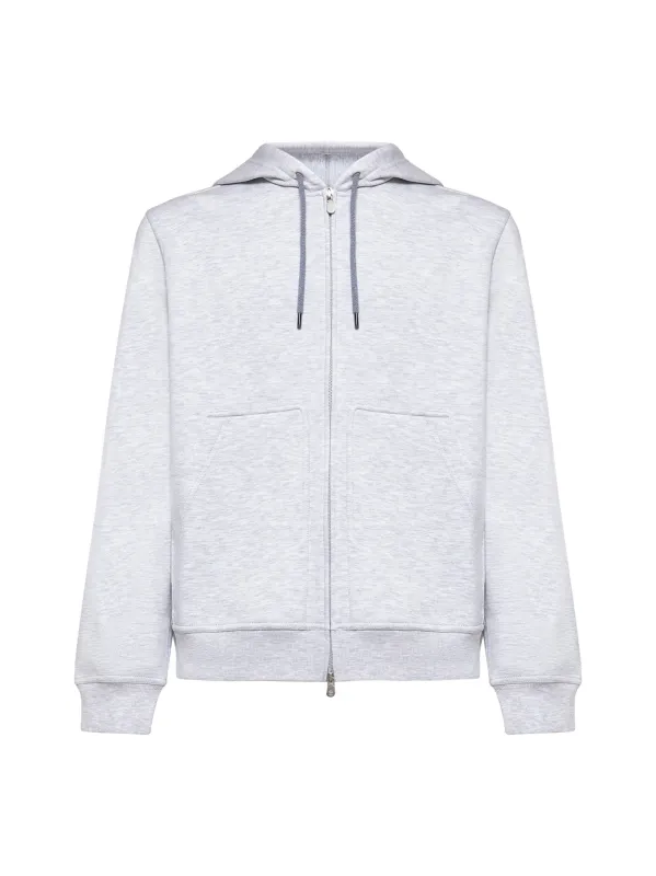 Cotton-Cashmere Zip Hoodie in Ivory sold by Lord & Taylor